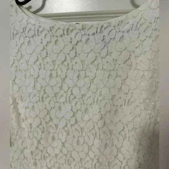 Kenneth Cole Reaction White Lace With  Underlay Mini Dress Sheath Size 2 - Picture 4 of 6